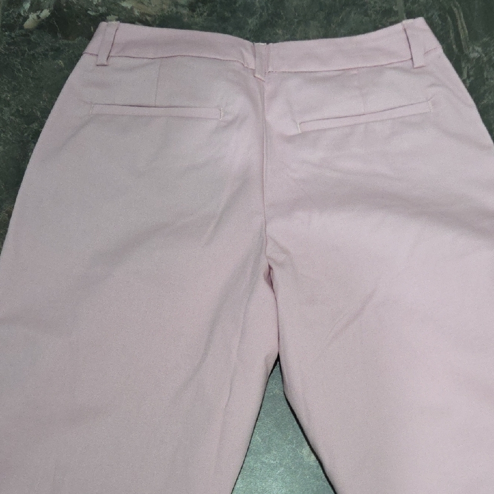 HOT DEAL THIS WEEKEND !!!Lee Pastel Pink Straight Leg CAPRI Wrinkle Free - Picture 2 of 6